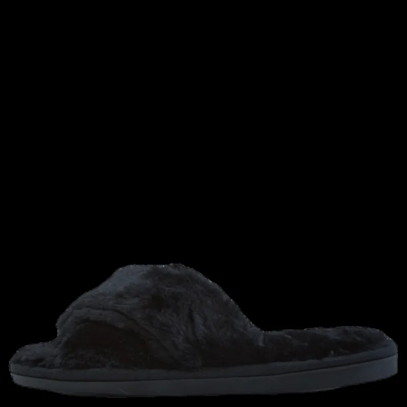NOUN Alie Fluffy Slippers Black Svart