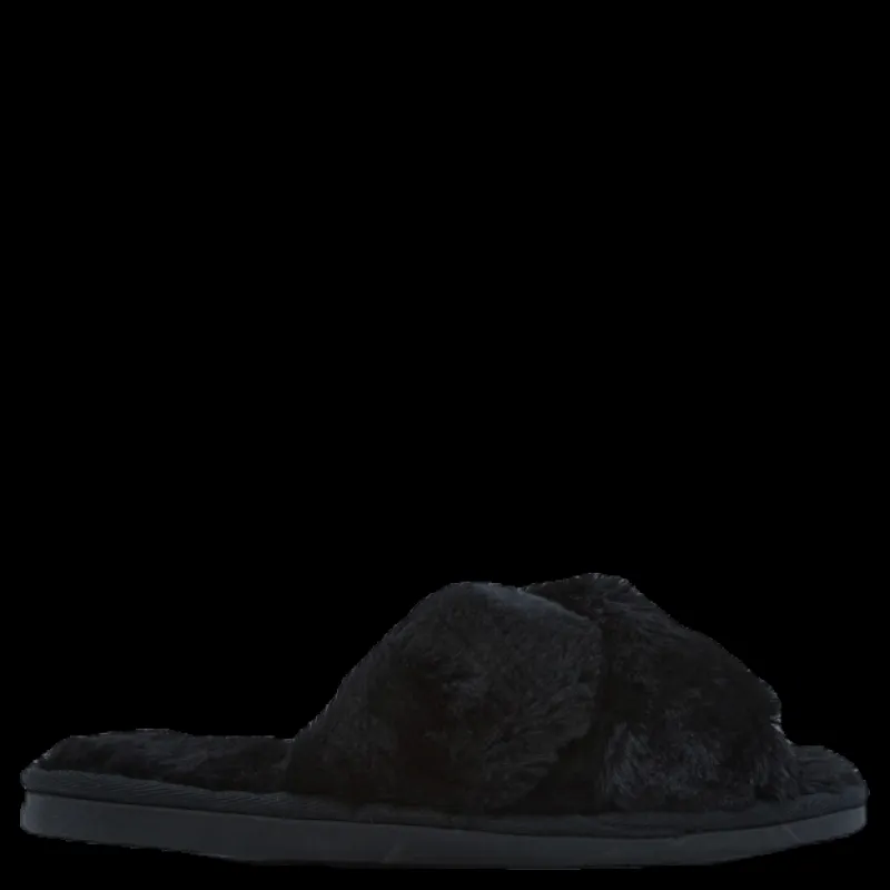 NOUN Alie Fluffy Slippers Black Svart