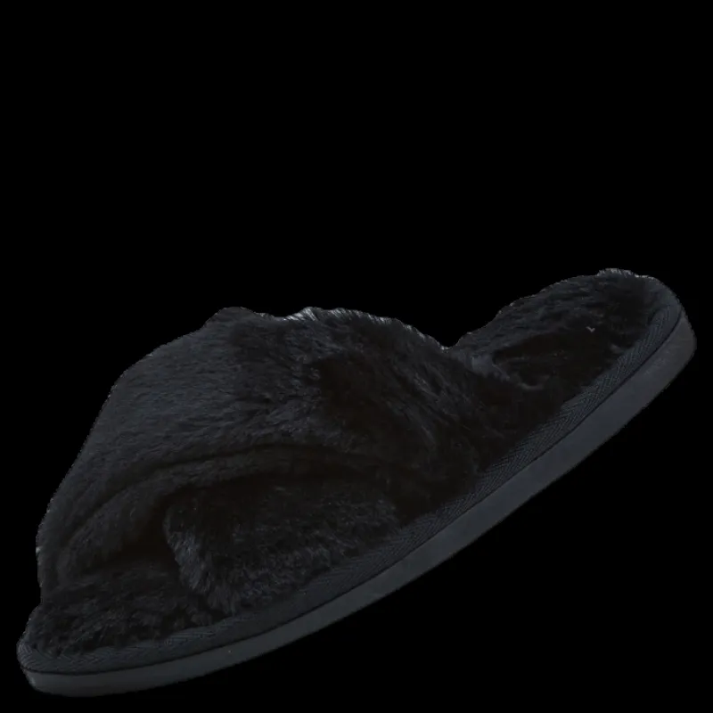 NOUN Alie Fluffy Slippers Black Svart