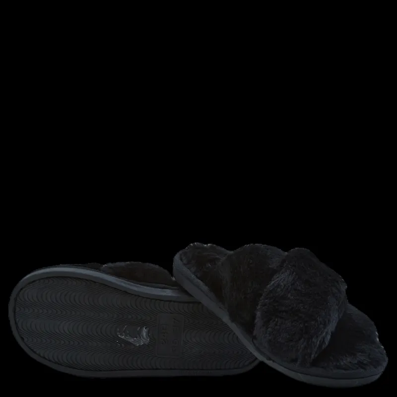 NOUN Alie Fluffy Slippers Black Svart