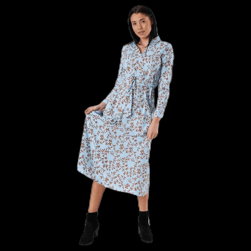 Only Alma Poly L/S Shirt Dress Aop Blue Blå