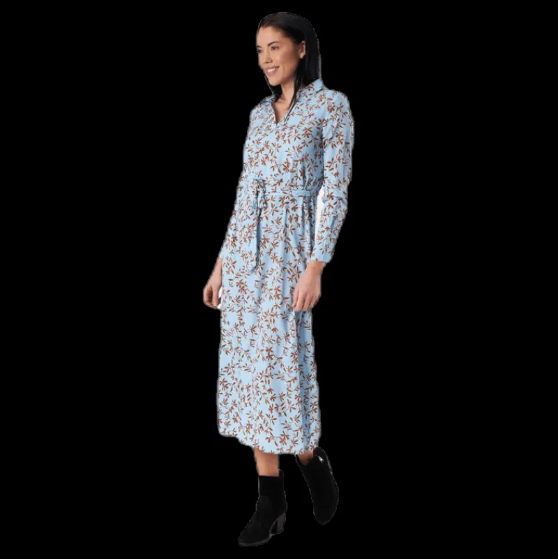Only Alma Poly L/S Shirt Dress Aop Blue Blå