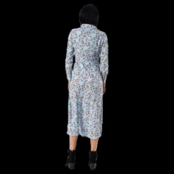 Only Alma Poly L/S Shirt Dress Aop Blue Blå