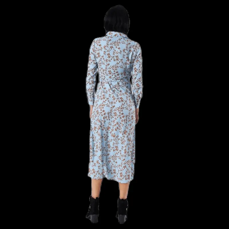 Only Alma Poly L/S Shirt Dress Aop Blue Blå