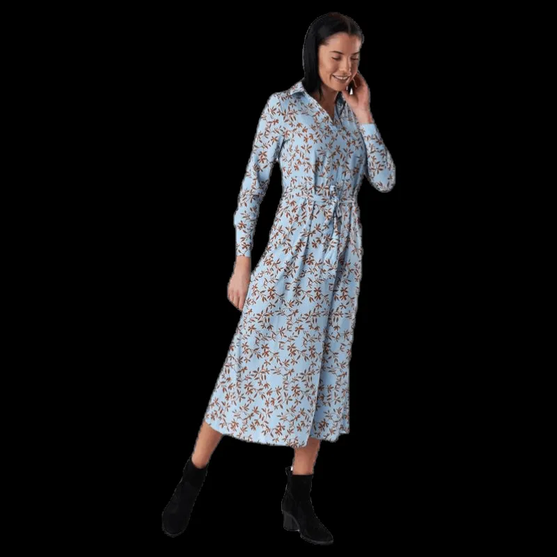 Only Alma Poly L/S Shirt Dress Aop Blue Blå
