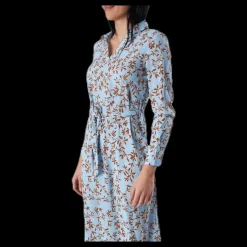 Only Alma Poly L/S Shirt Dress Aop Blue Blå