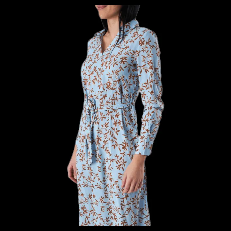 Only Alma Poly L/S Shirt Dress Aop Blue Blå