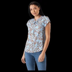Sale Only Alma Poly S/S Top Aop Blue Blå