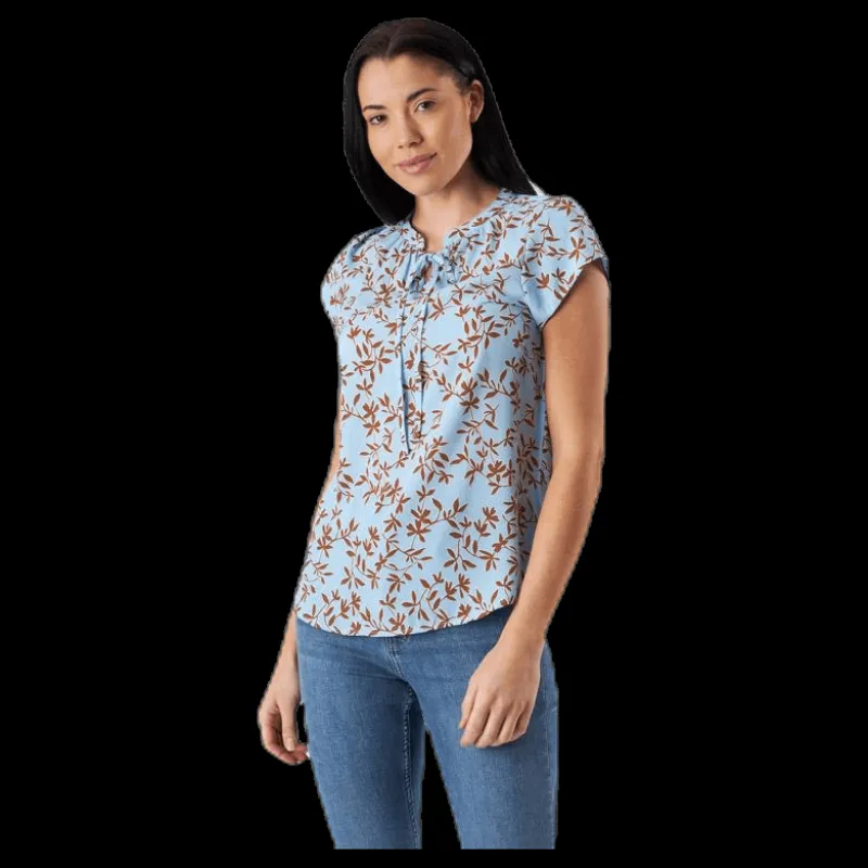 Sale Only Alma Poly S/S Top Aop Blue Blå