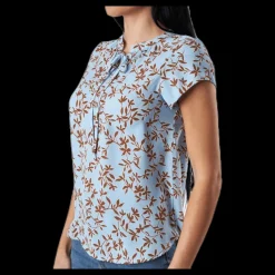 Sale Only Alma Poly S/S Top Aop Blue Blå