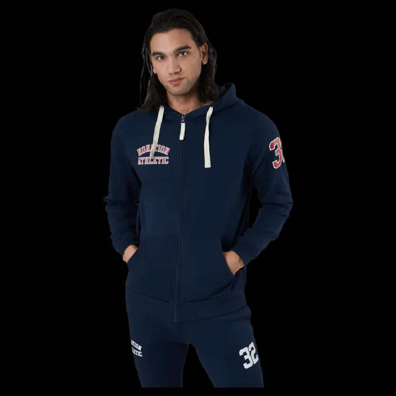 Nonation Alpha Full Zip Hood Blue Blå
