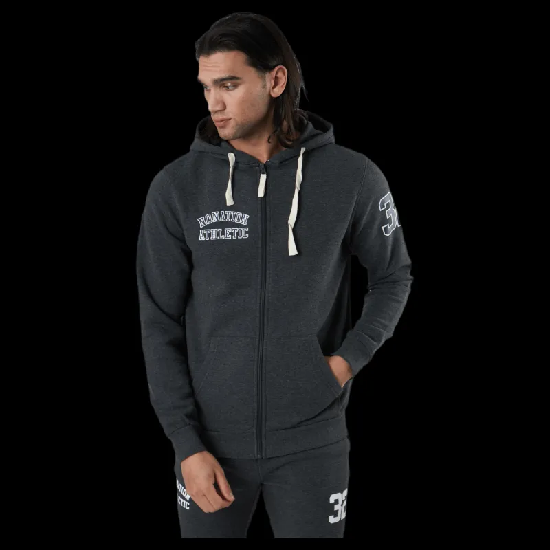 Nonation Alpha Full Zip Hood Grey Grå New