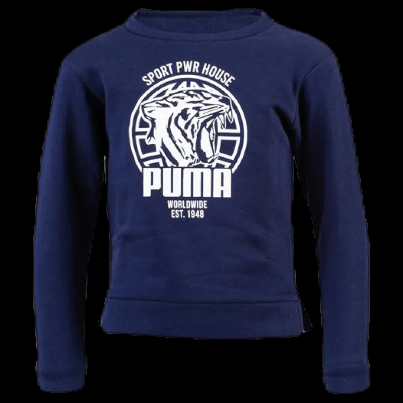 Discount Puma Alpha Graphic Crew Junior Blue Blå