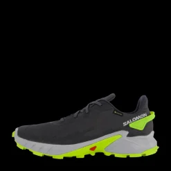 New Salomon Alphacross 4 Gtx Ebony/pearl Blue/acid Lime Grå