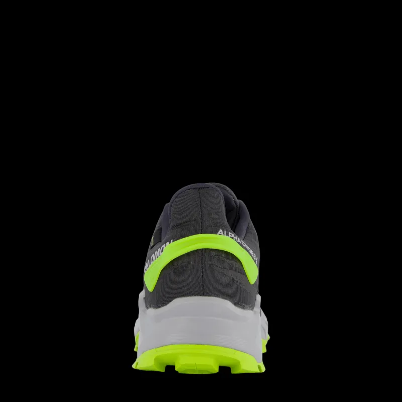New Salomon Alphacross 4 Gtx Ebony/pearl Blue/acid Lime Grå