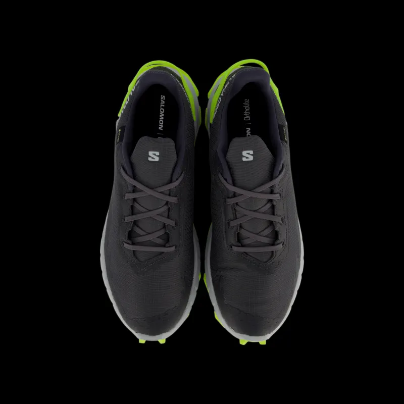 New Salomon Alphacross 4 Gtx Ebony/pearl Blue/acid Lime Grå