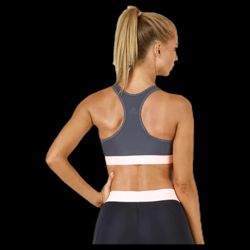 Clearance adidas Alphaskin Logo Bra Pink/Grey Rosa och Grå