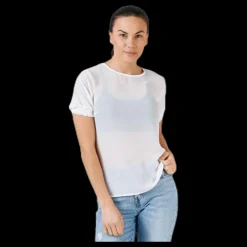 Pieces Amalie Ss Smock Top White Vit New