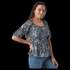 Outlet Pieces Anthea Ss Top Blue Blå