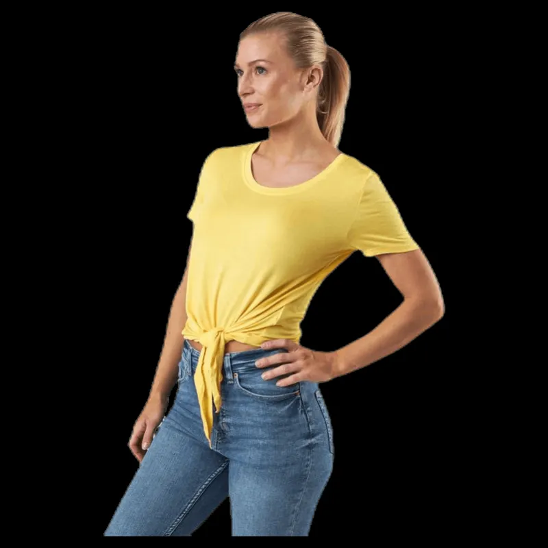 Only Arli S/S Knot Top Yellow Gul Best