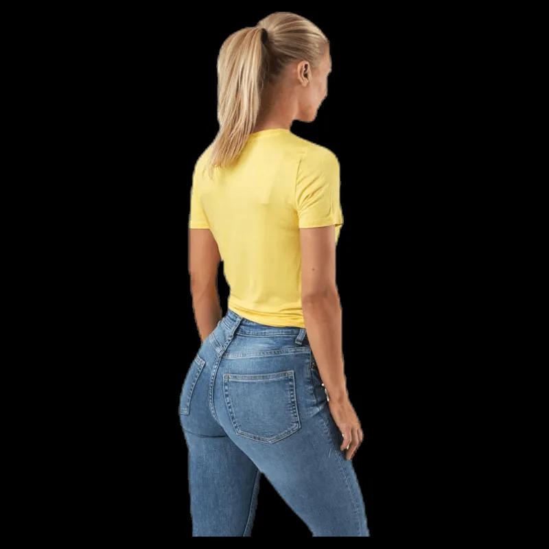 Only Arli S/S Knot Top Yellow Gul Best