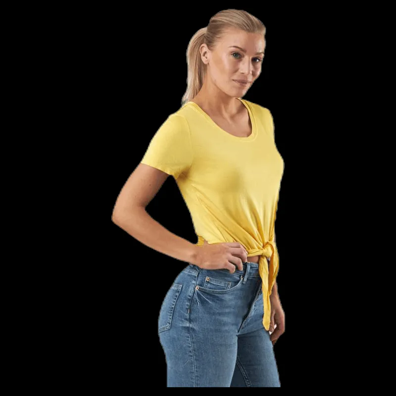 Only Arli S/S Knot Top Yellow Gul Best