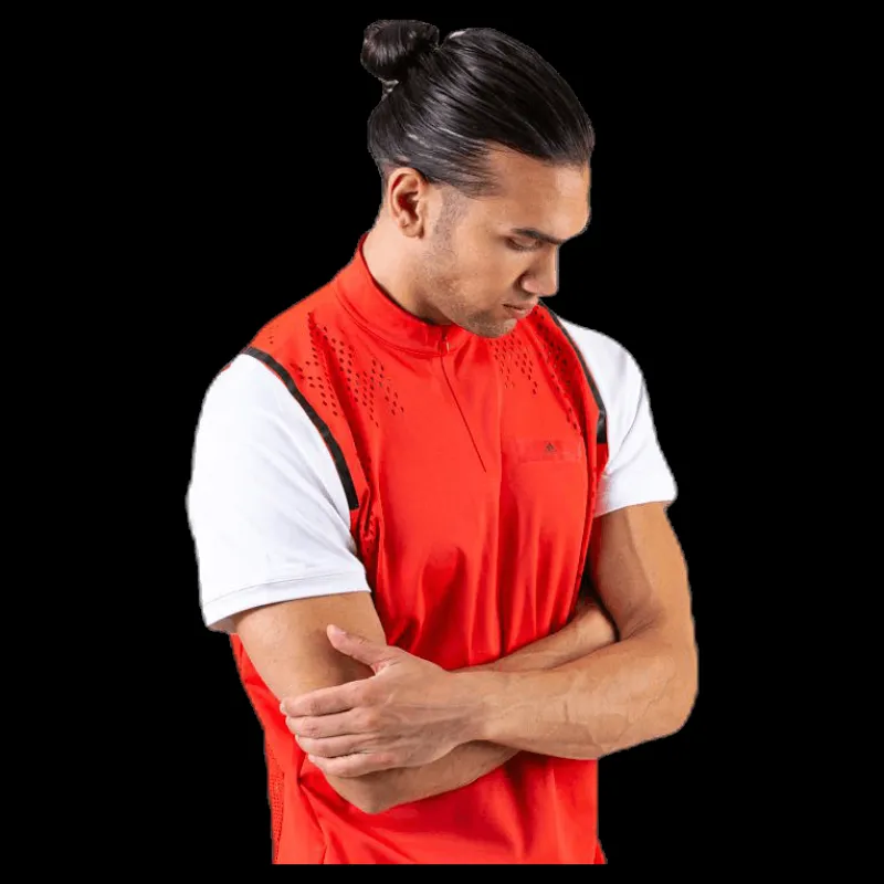 adidas ASMC Zipper Tee White/Red Röd Hot
