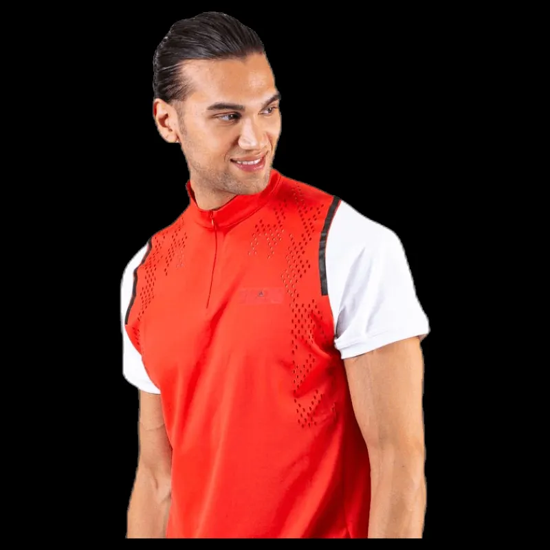 adidas ASMC Zipper Tee White/Red Röd Hot