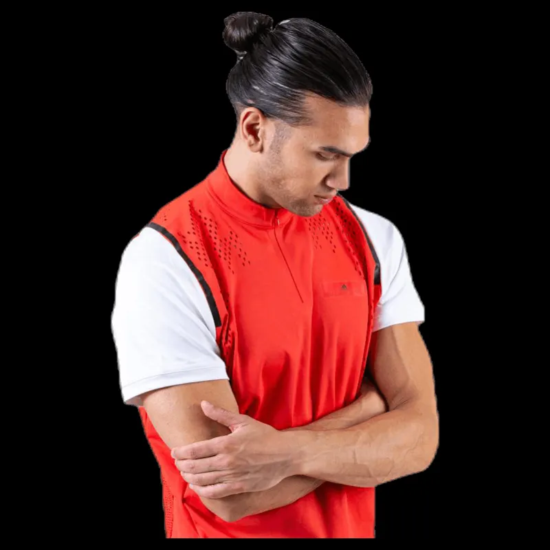 adidas ASMC Zipper Tee White/Red Röd Hot