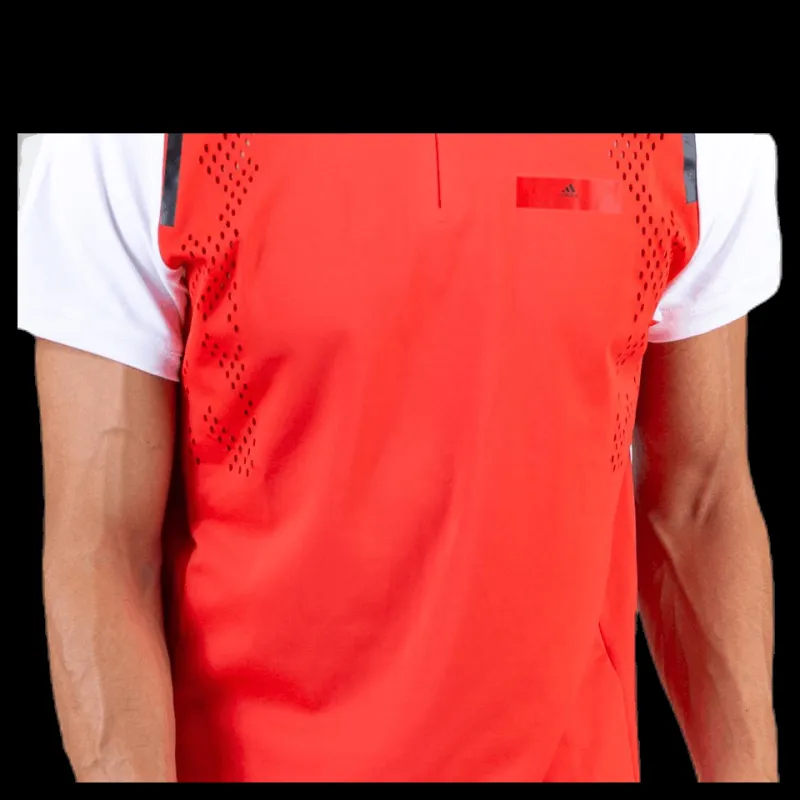 adidas ASMC Zipper Tee White/Red Röd Hot