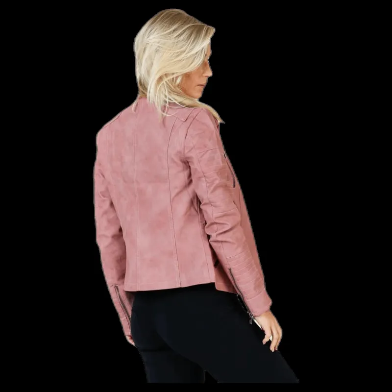 Discount Only Ava Faux Leather Biker Otw Pink