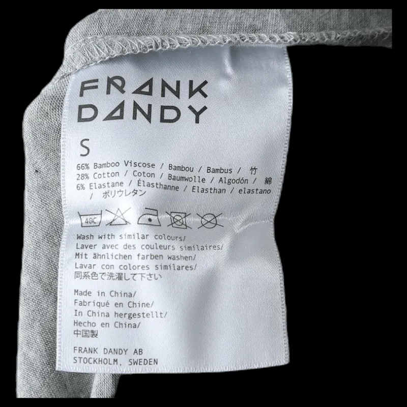 Outlet Frank Dandy Bamboo Straight Tee Grey Grå