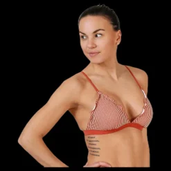 Pieces Barbara Bikini Triangle Bra Red Röd Discount