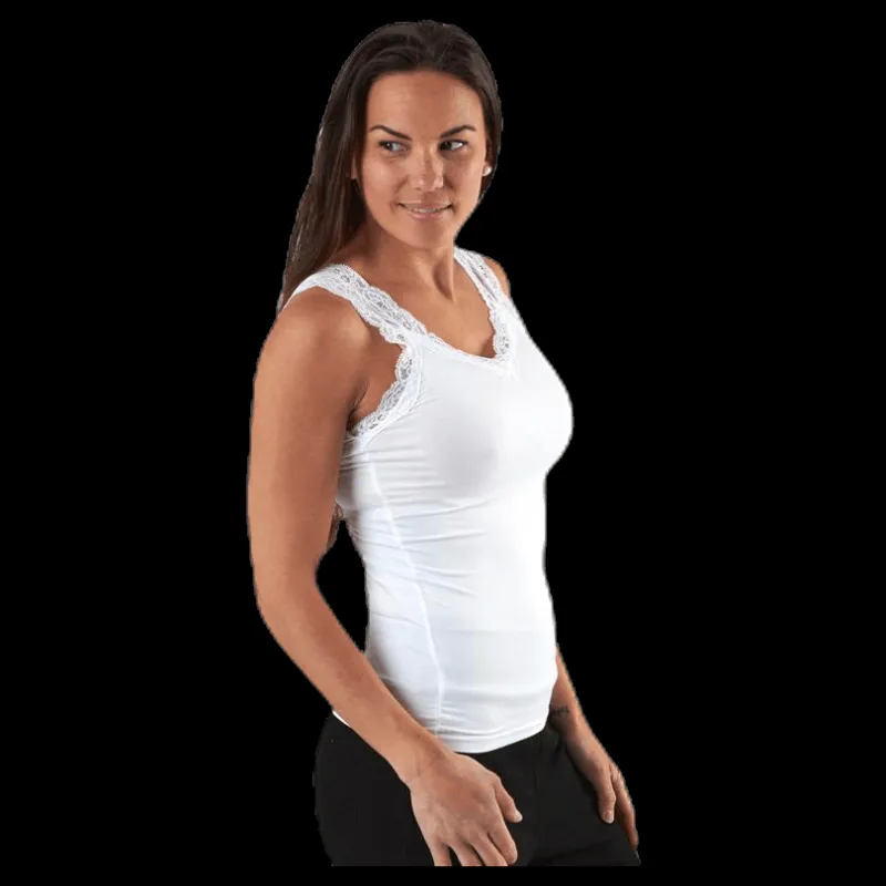 Pieces Barbera Lace Top White Vit