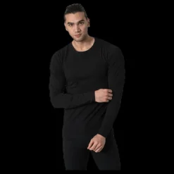 Sale Jack & Jones Basic O-Neck Tee L/S Black Svart