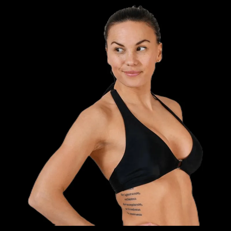 Pieces Belin Bikini Halterneck Bra Black Svart