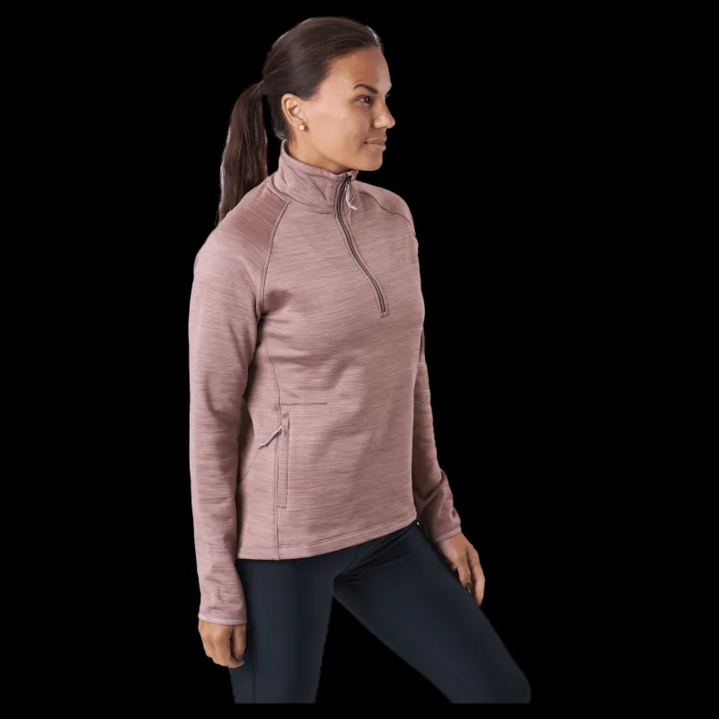 Kari Traa Berthe Midlayer Half Zip Taupe Brun New