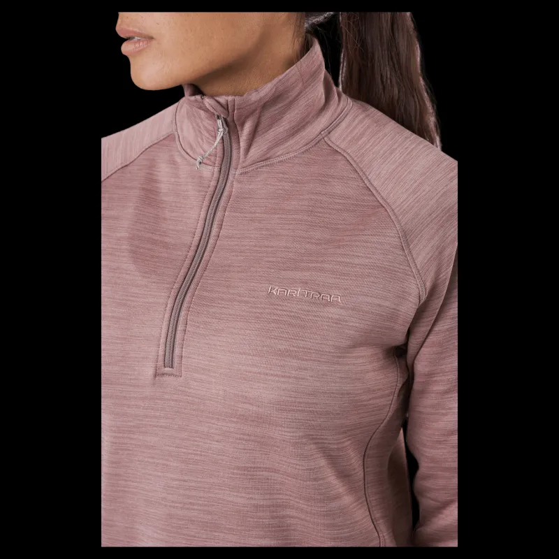 Kari Traa Berthe Midlayer Half Zip Taupe Brun New