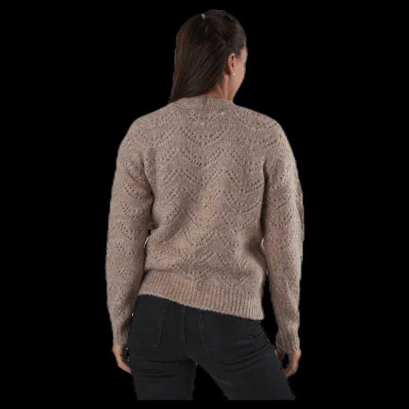 Pieces Bibi Ls Knit Cardigan Beige Clearance