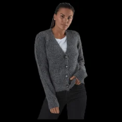 Sale Pieces Bibi Ls Knit Cardigan Grey Grå