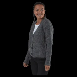 Sale Pieces Bibi Ls Knit Cardigan Grey Grå