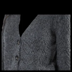 Sale Pieces Bibi Ls Knit Cardigan Grey Grå
