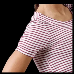 Outlet Pieces Billo Ss Dress White/Red Vit och Röd