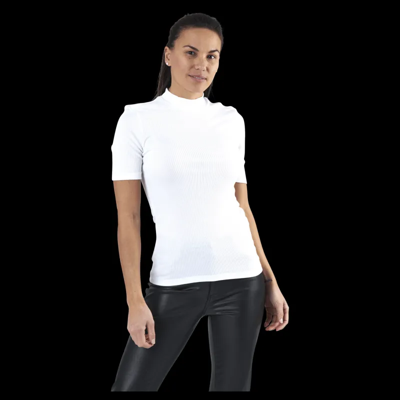 Pieces Birdie Ss T-Neck White Vit New