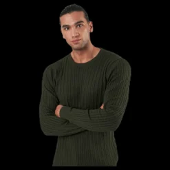 Best Jack & Jones Blacamp Cable Knit Crew Neck Black Svart