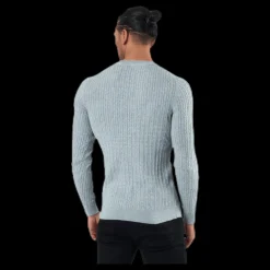 Jack & Jones Blacamp Cable Knit Crew Neck Grey Grå Outlet