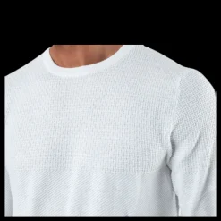 Discount Jack & Jones Blacamp Knit Structure Crew Neck White Vit