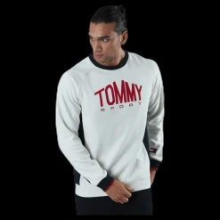 Tommy Hilfiger Sport Blocked Fleece Logo Crew White Vit Online