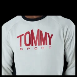 Tommy Hilfiger Sport Blocked Fleece Logo Crew White Vit Online