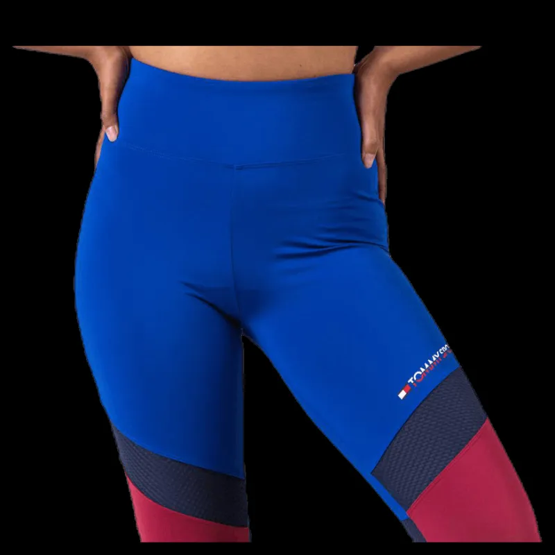 Tommy Hilfiger Sport Blocked Legging Full Length Blue Blå Sale
